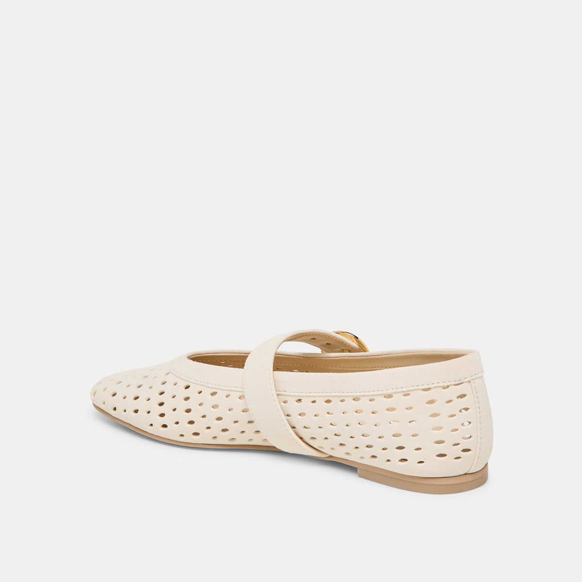 Mikel Creme Perforated Suede Ballet Flats | Dolce Vita