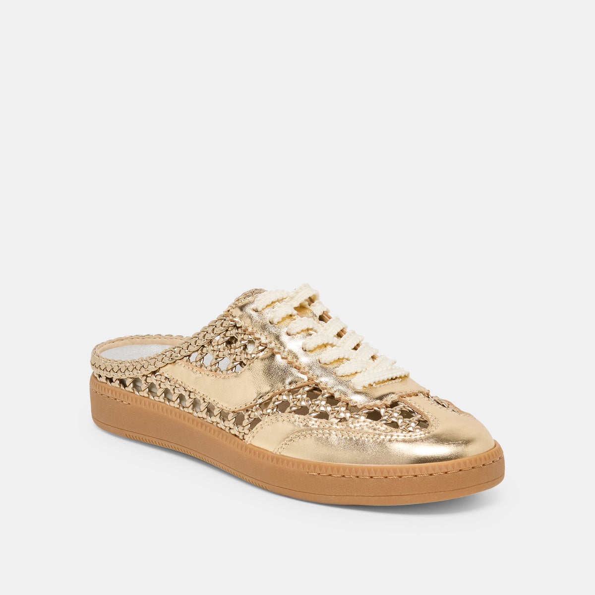 Notice Slide Gold Woven Stella Sneakers | Dolce Vita