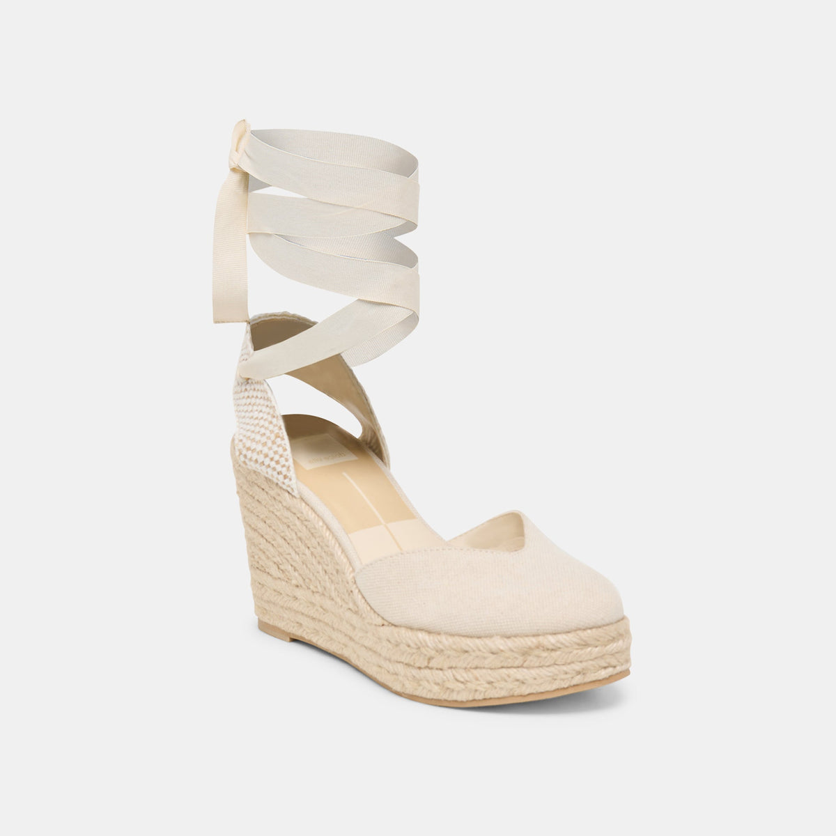 Noura Ecru Linen Wedges | Dolce Vita