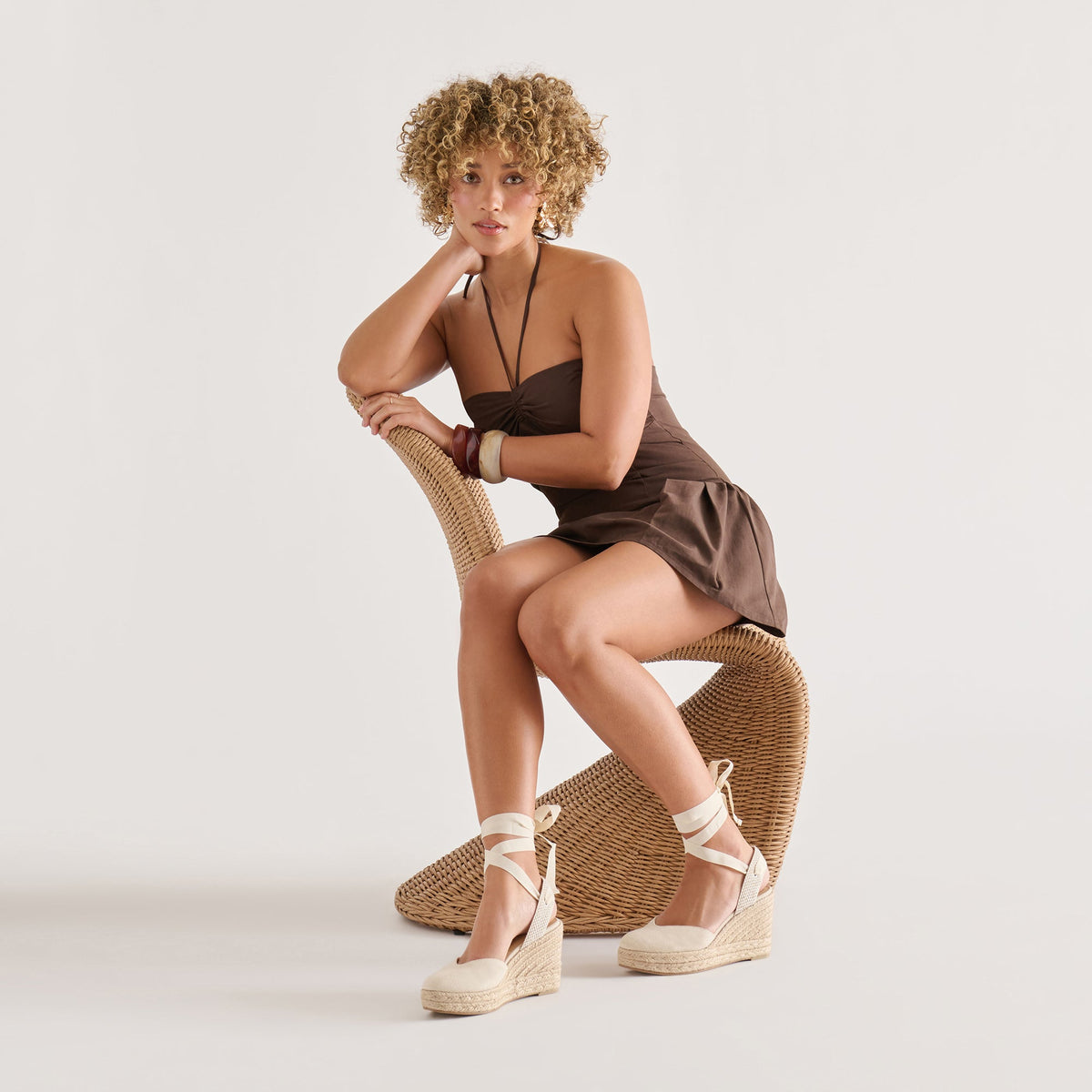 Noura Ecru Linen Wedges | Dolce Vita