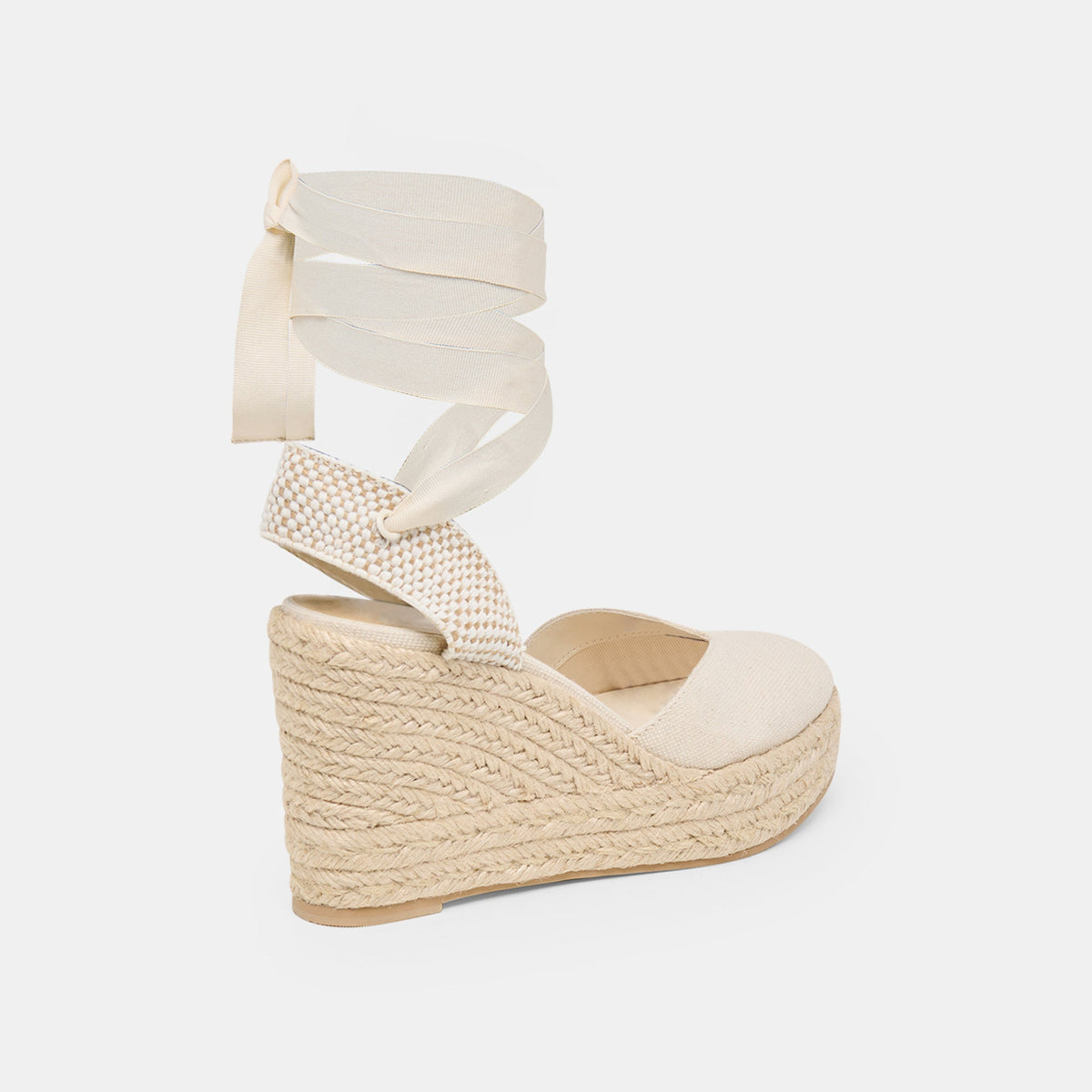 Noura Ecru Linen Wedges | Dolce Vita