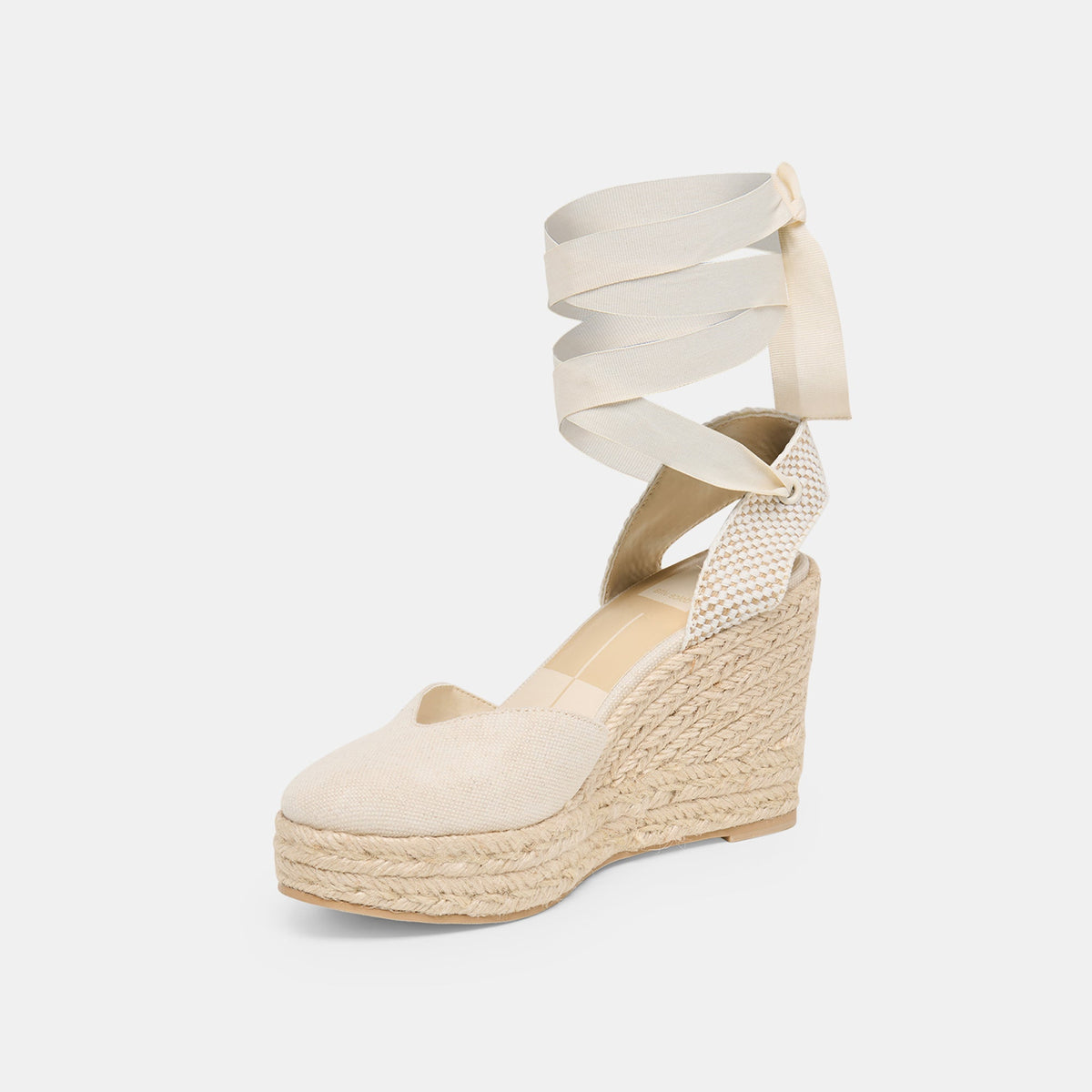 Noura Ecru Linen Wedges | Dolce Vita