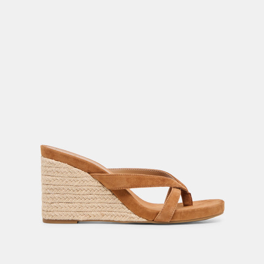 Helan Espadrille Brown Suede Wedges | Dolce Vita