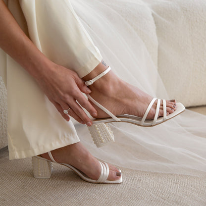 YSABEL PEARL HEELS TRUE WHITE SATIN
 – Dolce Vita | Dolce Vita