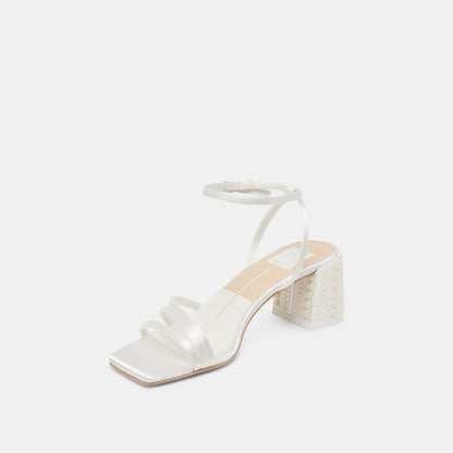 YSABEL PEARL HEELS TRUE WHITE SATIN
 – Dolce Vita | Dolce Vita