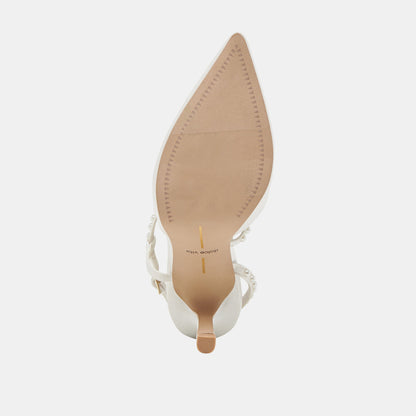 KAMRA PEARL HEELS TRUE WHITE SATIN
 – Dolce Vita | Dolce Vita