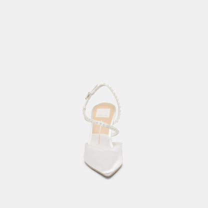 KAMRA PEARL HEELS TRUE WHITE SATIN
 – Dolce Vita | Dolce Vita