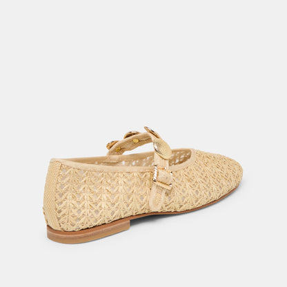 Relan Natural Cross Hatch Raffia Ballet Flats | Dolce Vita