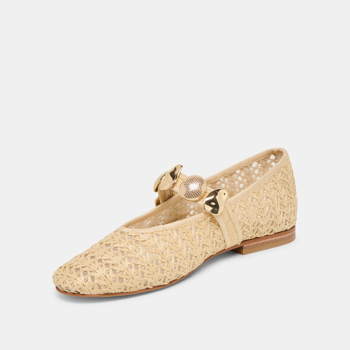 Relan Natural Cross Hatch Raffia Ballet Flats | Dolce Vita