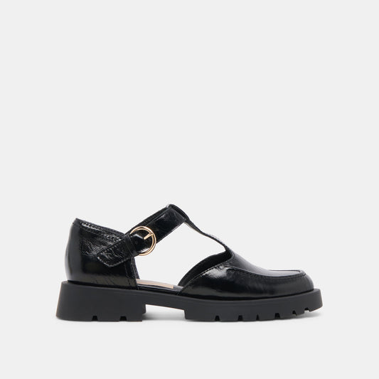 EMILIO FLATS MIDNIGHT CRINKLE PATENT LEATHER
 – Dolce Vita | Dolce Vita