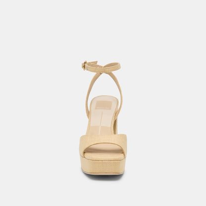 Felica Natural Raffia Heels | Dolce Vita