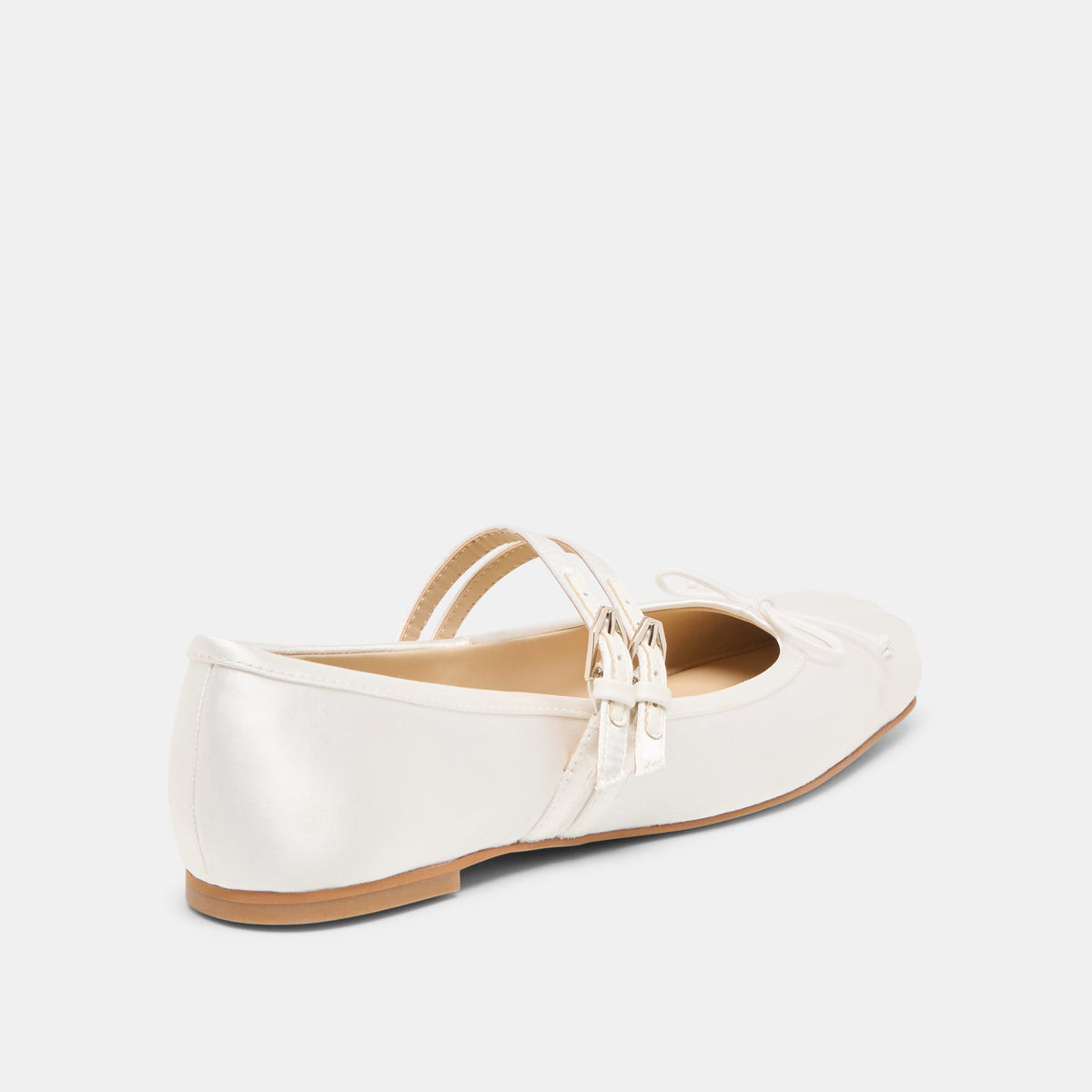 Gibsen True White Satin Ballet Flats | Dolce Vita
