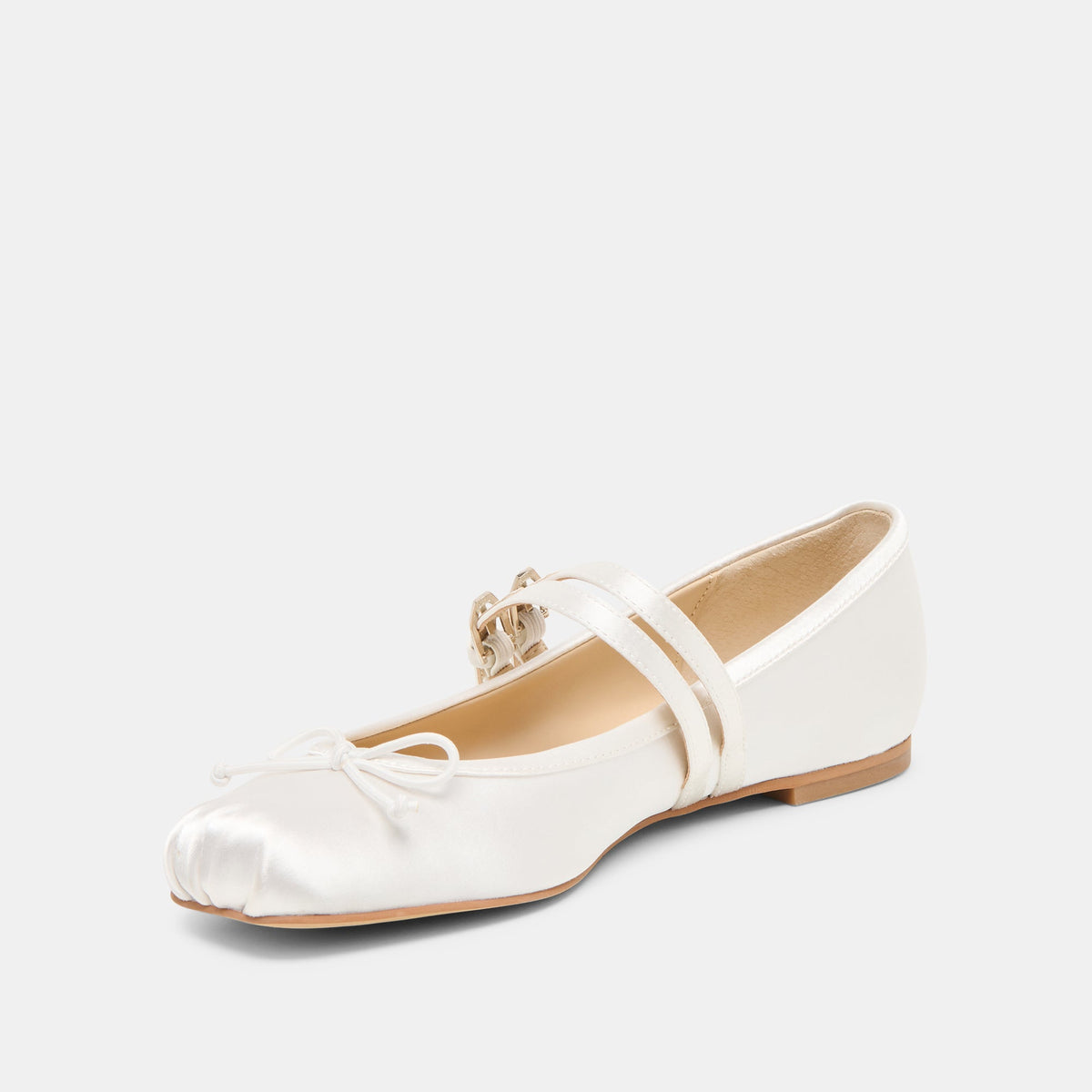Gibsen True White Satin Ballet Flats | Dolce Vita
