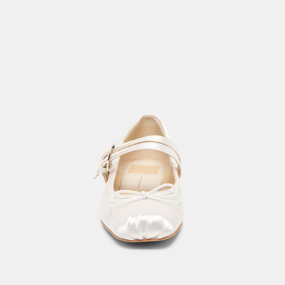 Gibsen True White Satin Ballet Flats | Dolce Vita