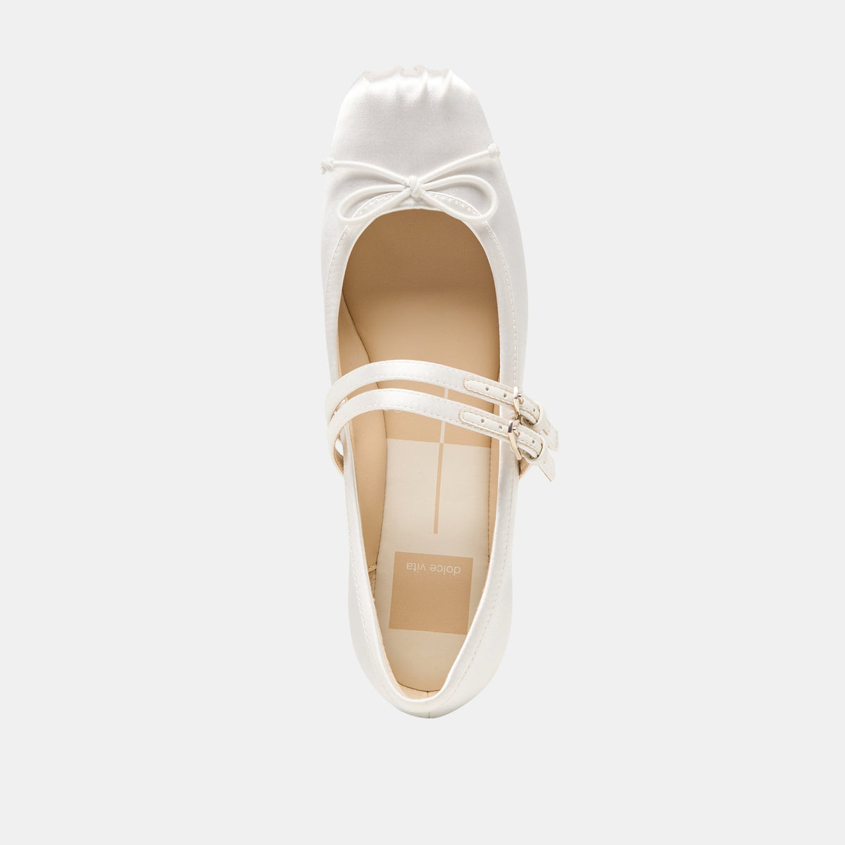 Gibsen True White Satin Ballet Flats | Dolce Vita