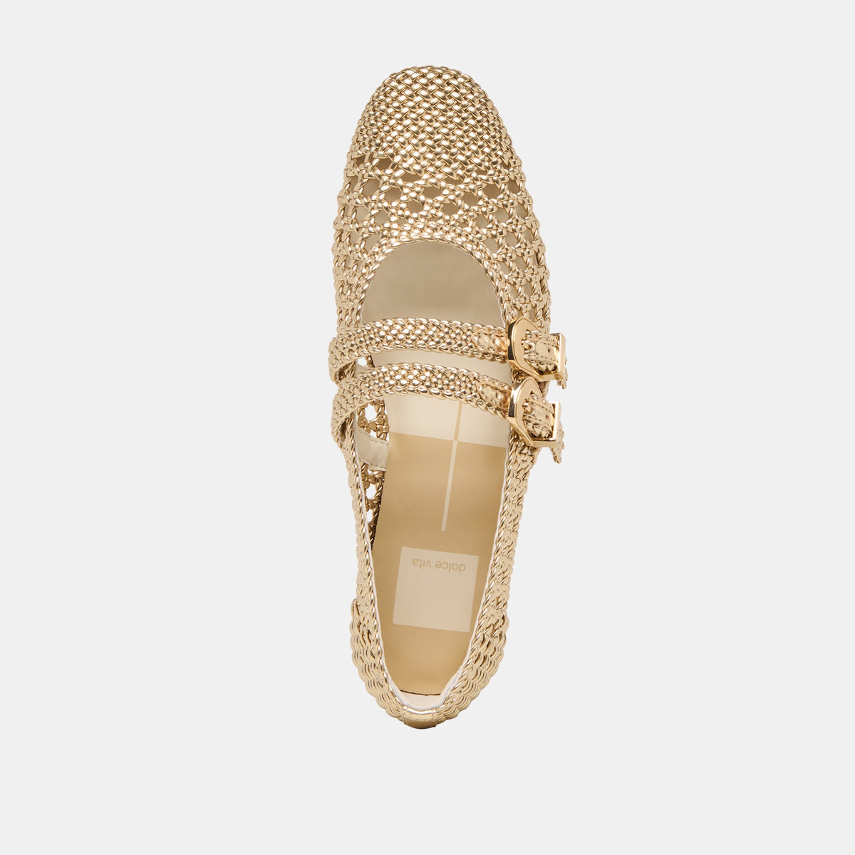 Baylee Gold Woven Stella Ballet Flats | Dolce Vita
