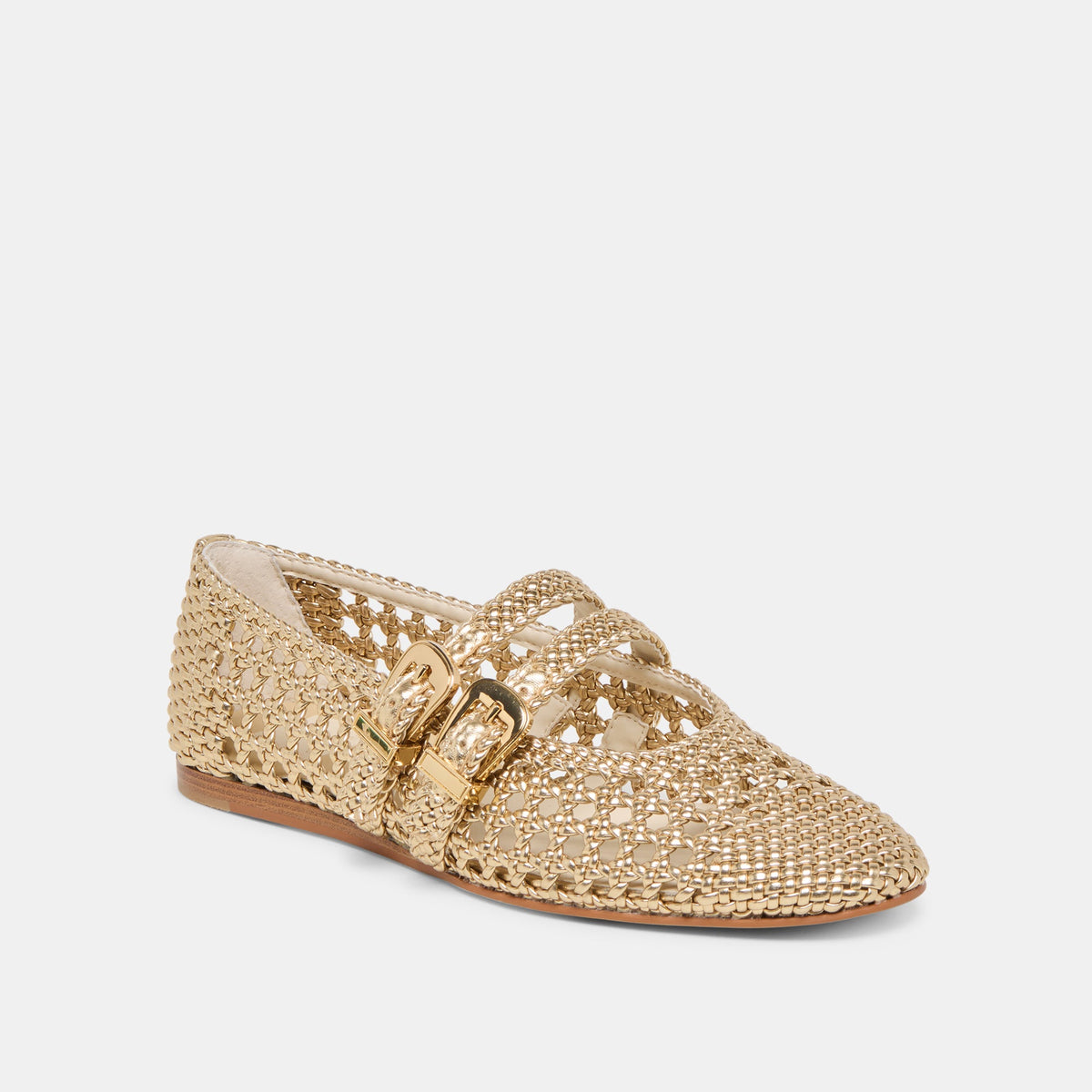 Baylee Gold Woven Stella Ballet Flats | Dolce Vita