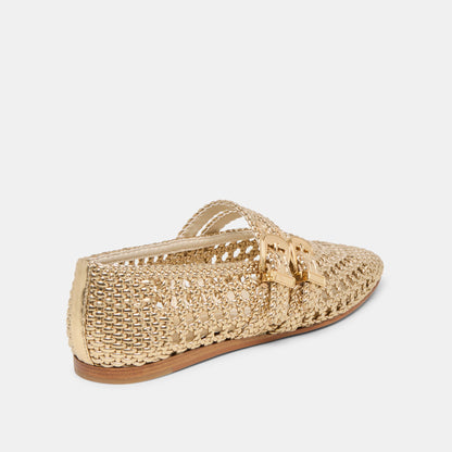 Baylee Gold Woven Stella Ballet Flats | Dolce Vita