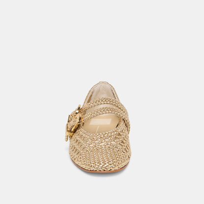 Baylee Gold Woven Stella Ballet Flats | Dolce Vita