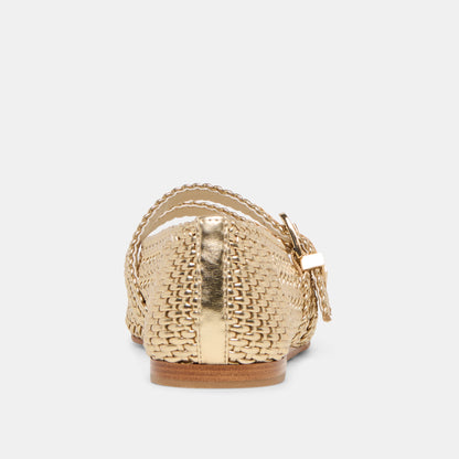 Baylee Gold Woven Stella Ballet Flats | Dolce Vita
