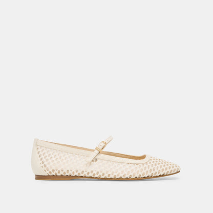 Reyes White Woven Raffia Ballet Flats | Dolce Vita