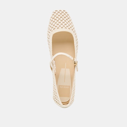 Reyes White Woven Raffia Ballet Flats | Dolce Vita