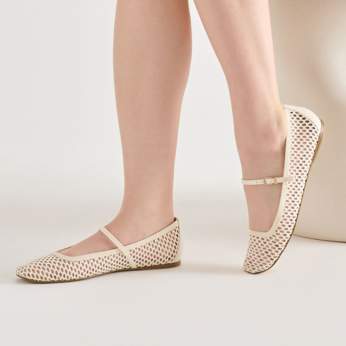 Reyes White Woven Raffia Ballet Flats | Dolce Vita