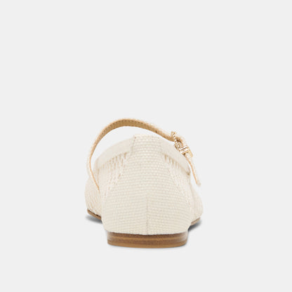 Reyes White Woven Raffia Ballet Flats | Dolce Vita