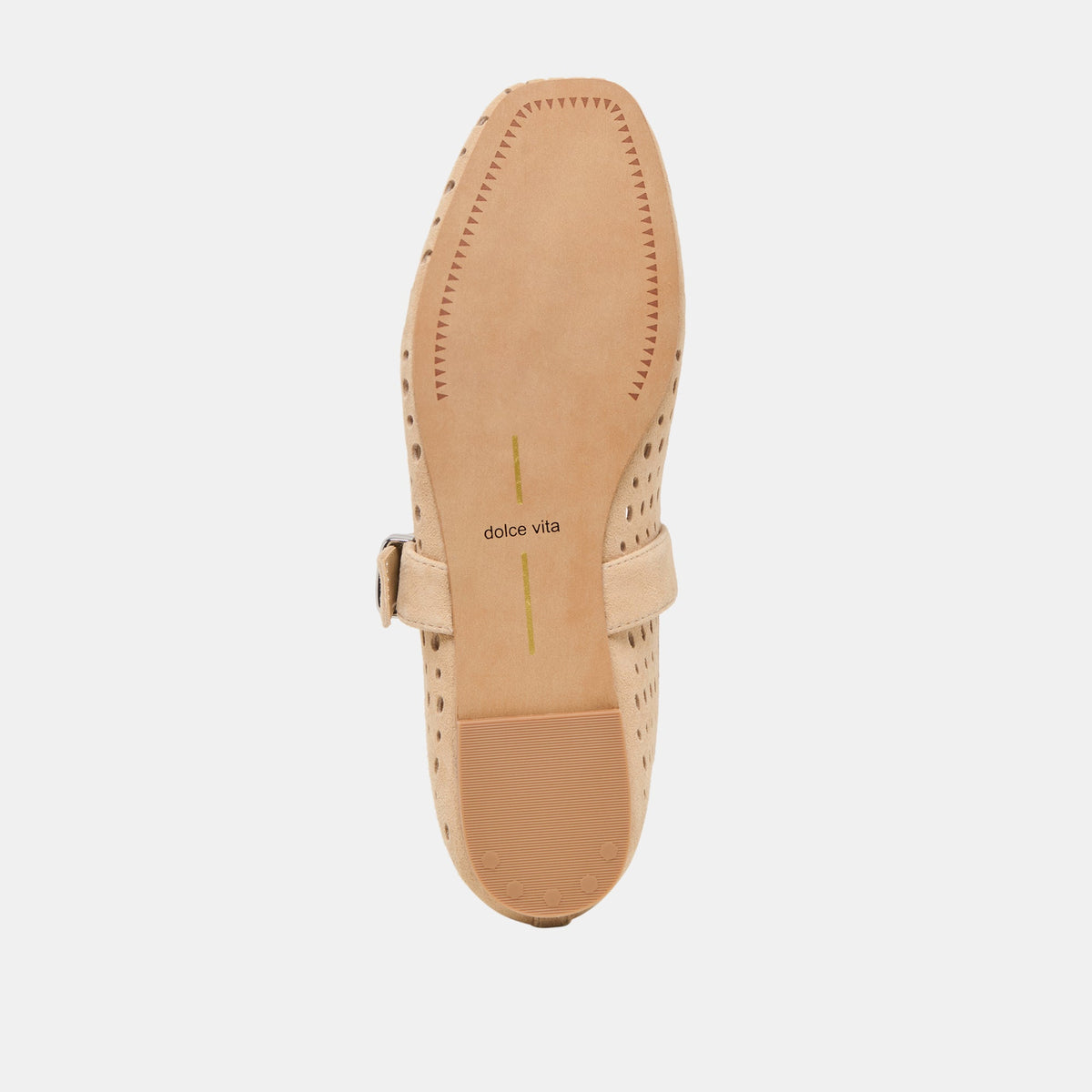 Mikel Camel Perforated Suede Ballet Flats | Dolce Vita