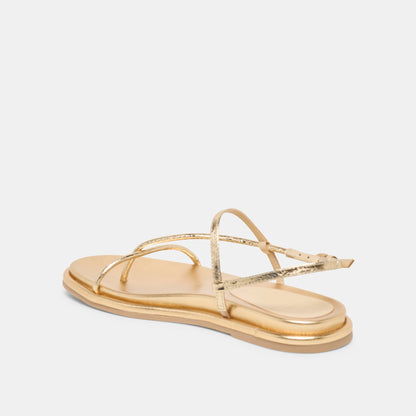 Dom Gold Distressed Leather Sandals | Dolce Vita