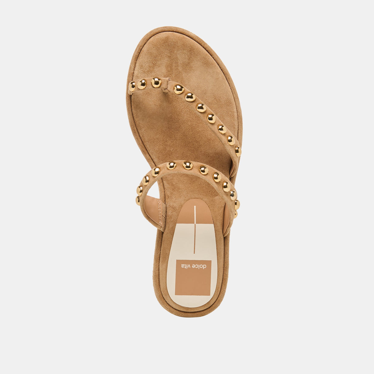 Amary Stud Lt Brown Suede Sandals | Dolce Vita