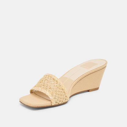 Qaily Lt Natural Raffia Wedges | Dolce Vita