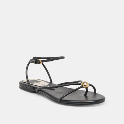 Kenley Black Leather Sandals | Dolce Vita