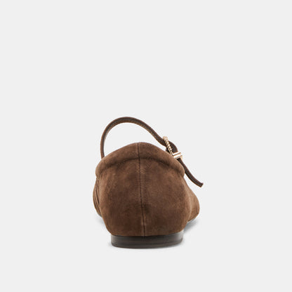 Reyes Dk Brown Suede Ballet Flats | Dolce Vita