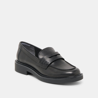 Tiggy Black Leather Loafers | Dolce Vita
