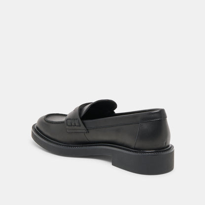 Tiggy Black Leather Loafers | Dolce Vita