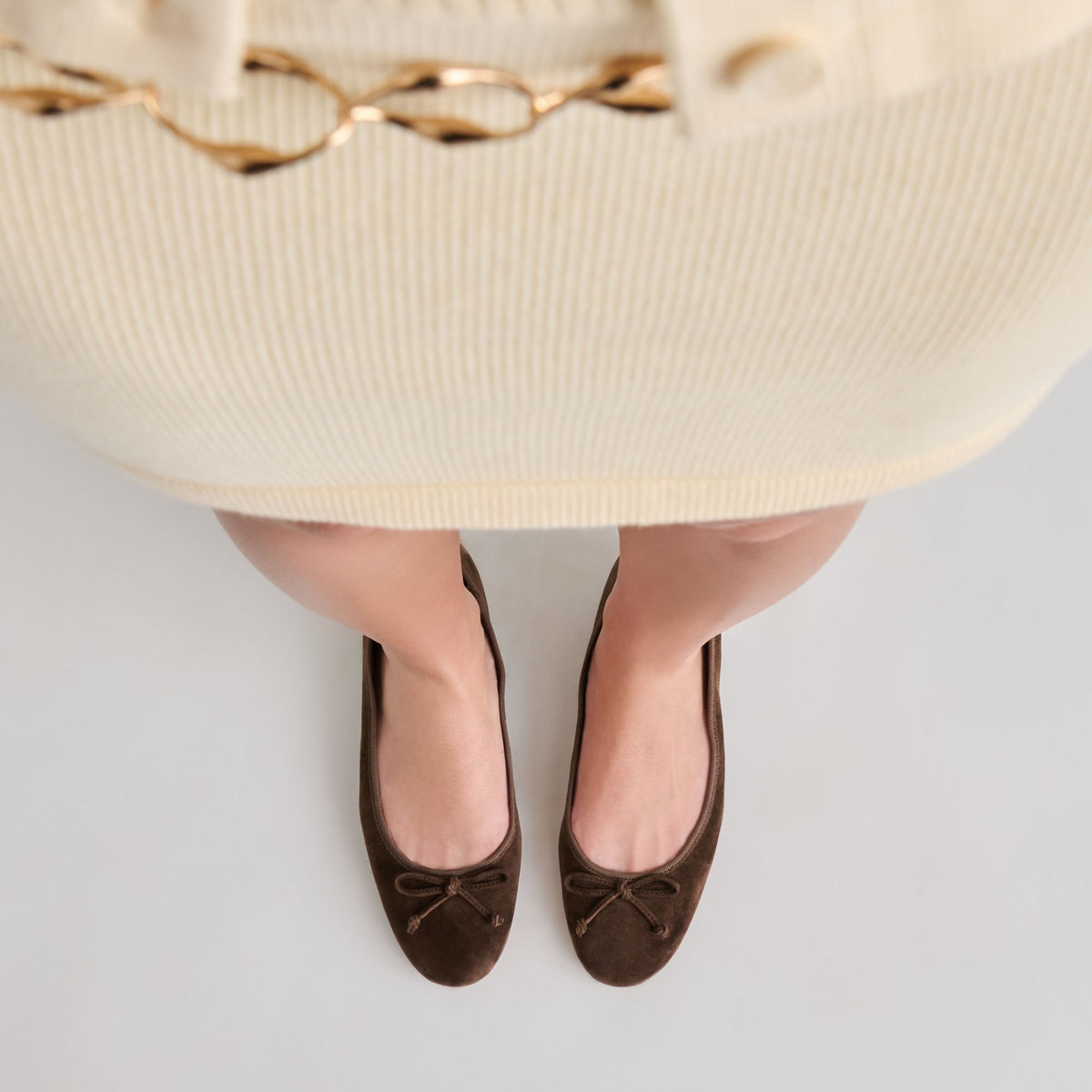 Ritla Dk Brown Suede Ballet Flats | Dolce Vita