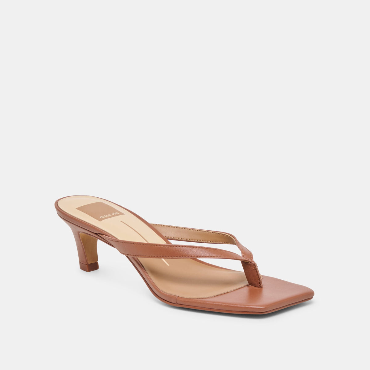 Ramia Cognac Leather Heels | Dolce Vita