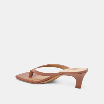 Ramia Cognac Leather Heels | Dolce Vita