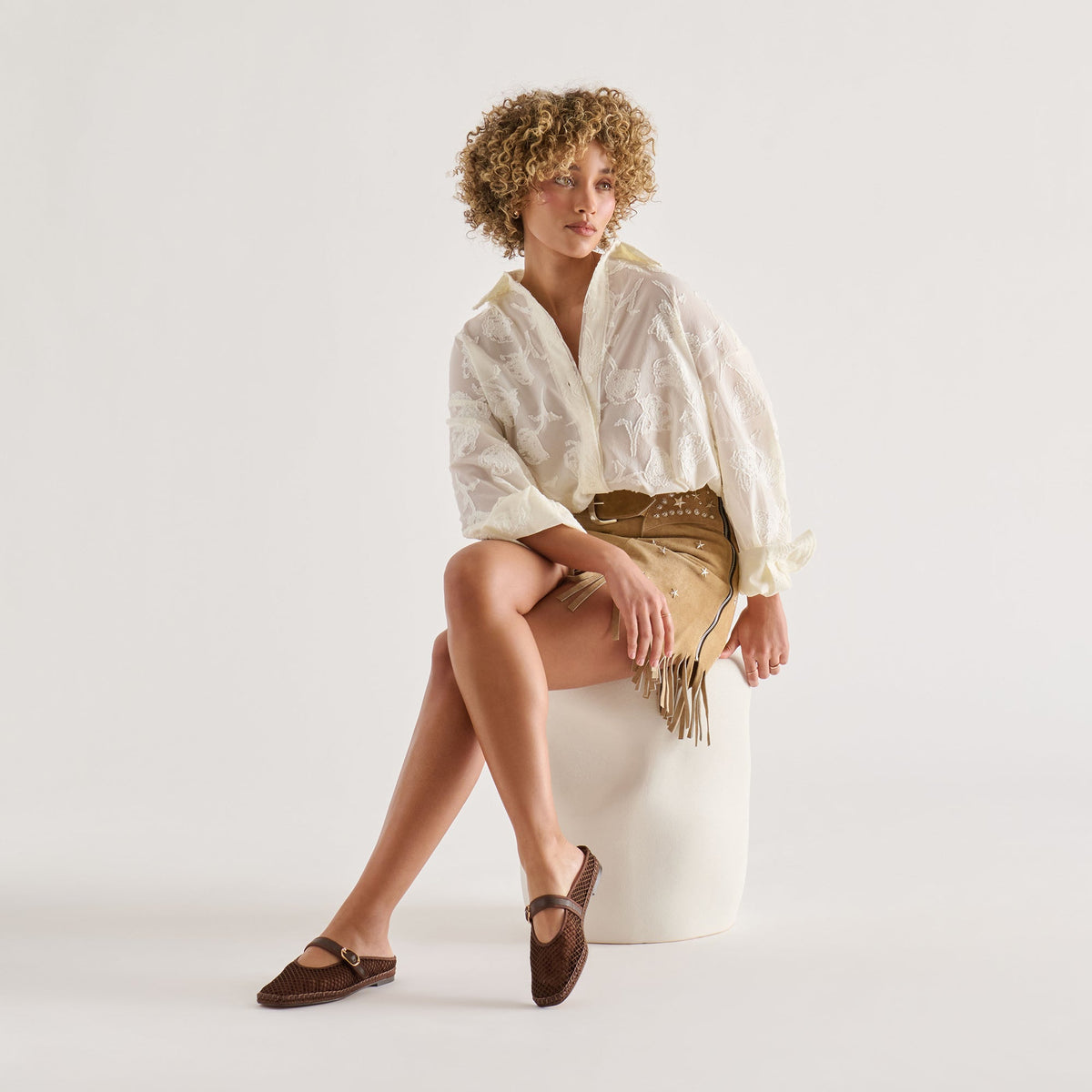 Milie Chocolate Woven Mesh Flats | Dolce Vita