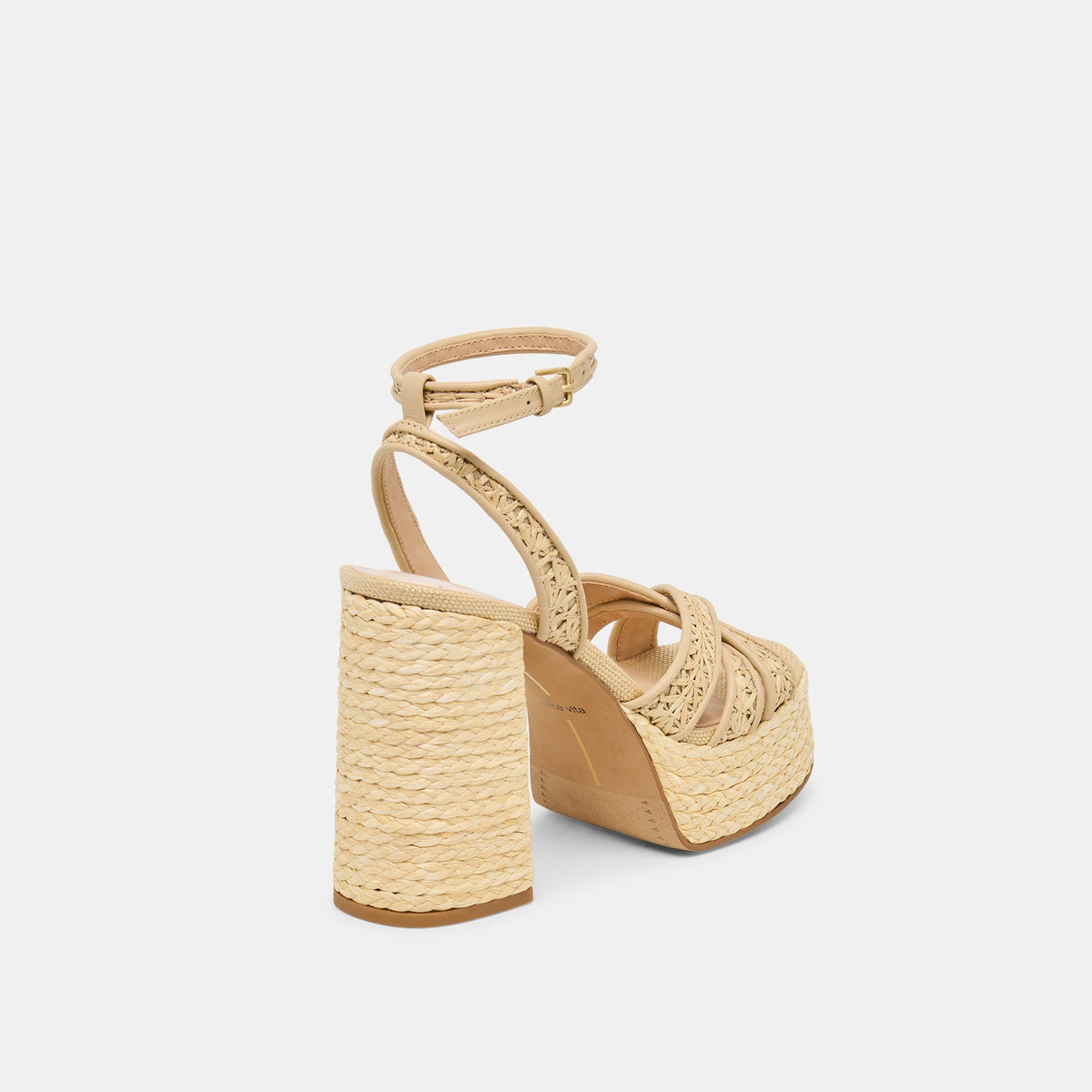 Danila Lt Natural Cross Hatch Raffia Heels | Dolce Vita