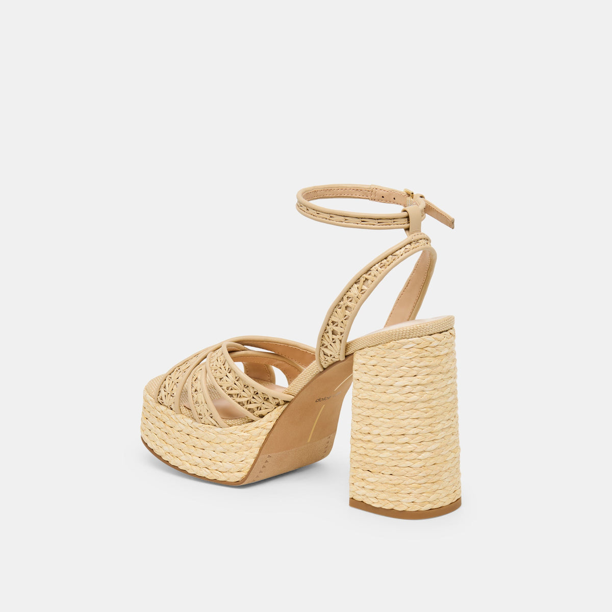 Danila Lt Natural Cross Hatch Raffia Heels | Dolce Vita