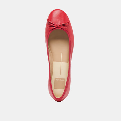 Ritla Cherry Leather Ballet Flats | Dolce Vita