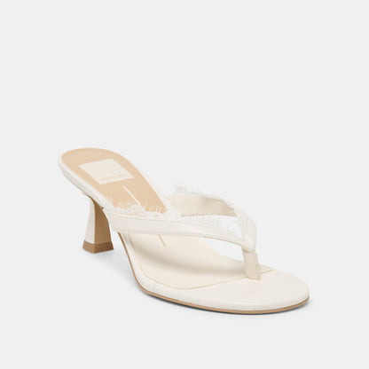 Daksie Lace True White Leather Heels | Dolce Vita