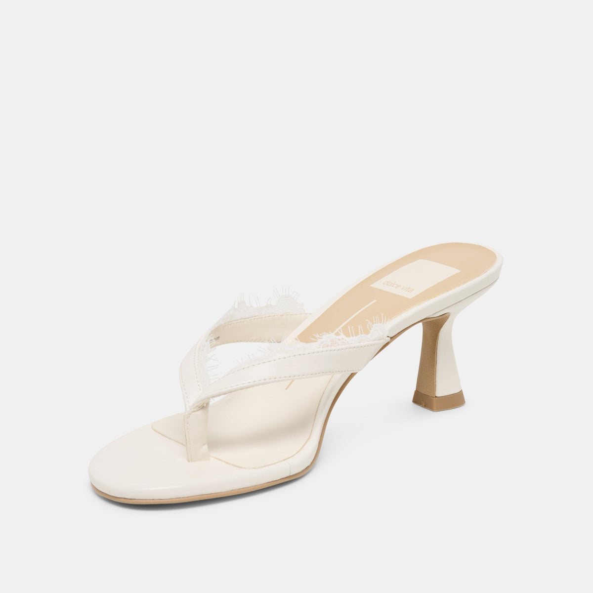 Daksie Lace True White Leather Heels | Dolce Vita