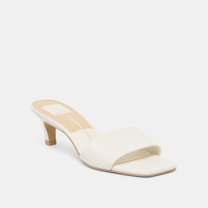 Rexa True White Leather Heels | Dolce Vita