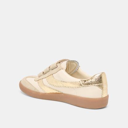 Merit Velcro White Gold Leather Sneakers | Dolce Vita