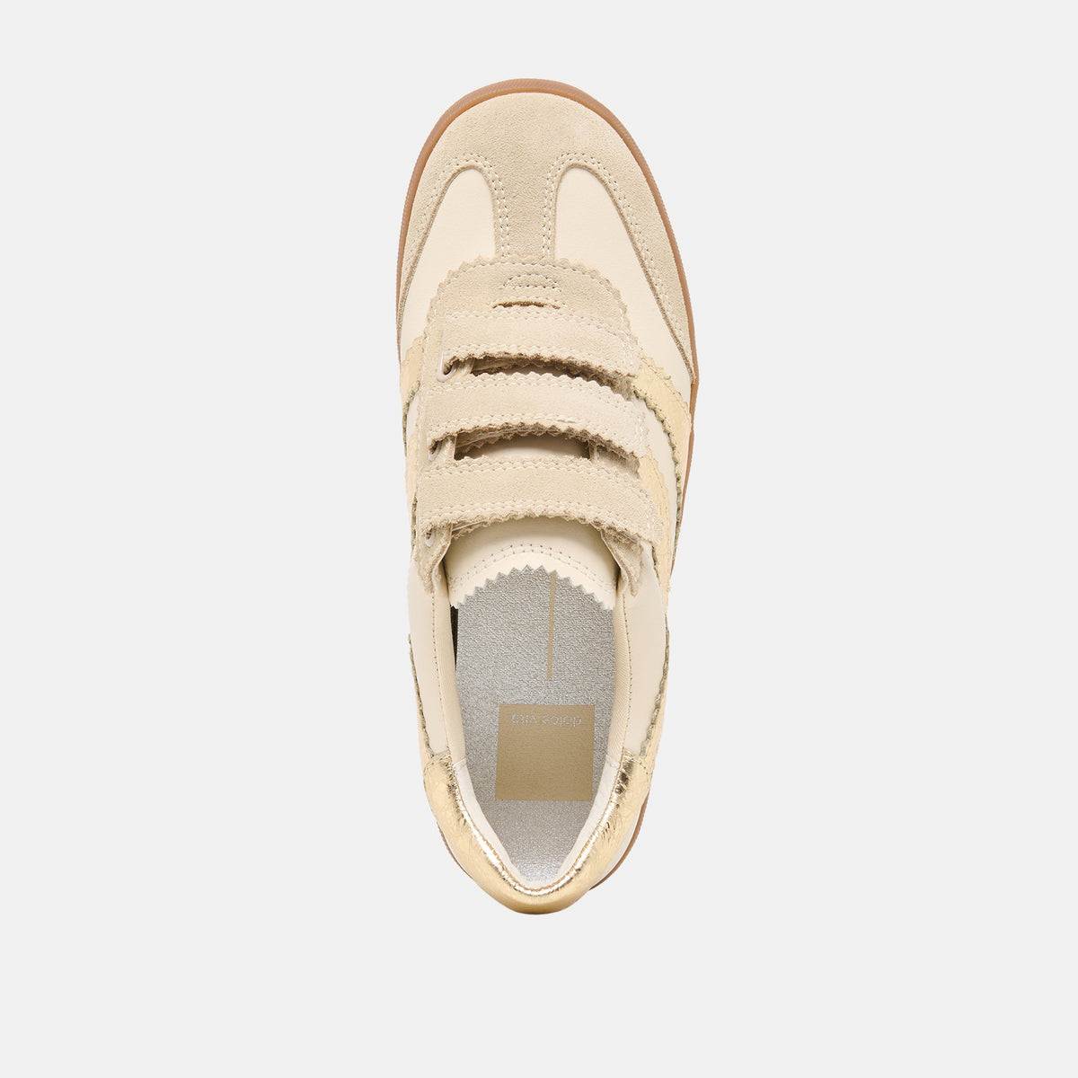 Merit Velcro White Gold Leather Sneakers | Dolce Vita
