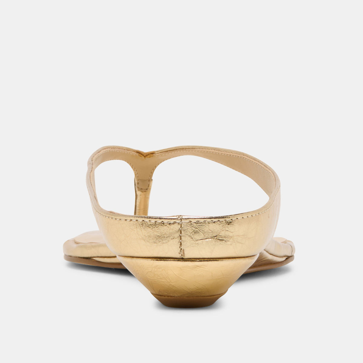 GIZEL Gold Crinkle Patent Thong Square-Toe Sandals | Dolce Vita