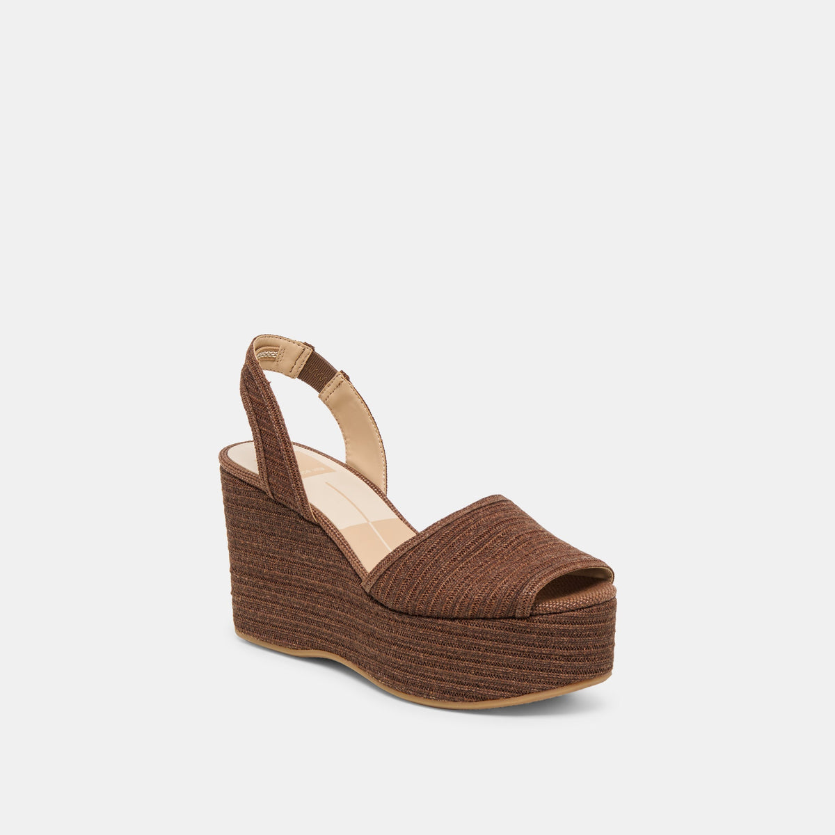 Akera Cocoa Raffia Wedges | Dolce Vita